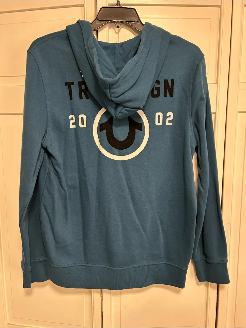 True Religion Men's Teal Zip Front Hoodie Jacket- Size Large